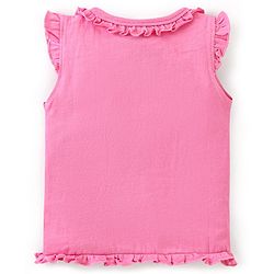 Babyhug 100% Cotton Knit Frill Sleeves Antibacterial Vest Koala Print - Pink