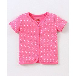 Babyhug 100% Cotton Antibacterial Half Sleeves Vests Dino Print Pack of 3 - Blue & Pink