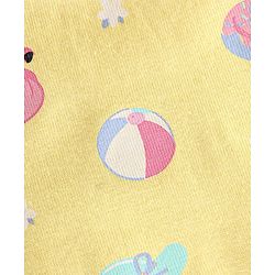 Babyhug 100% Cotton Frill Sleeves Antibacterial Vests With Floral Print Pack of 2- Pink & Yellow