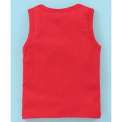Babyhug 100% Cotton Knit Sleeveless Antibacterial Striped Sando Dino Print Pack of 3 - Red Blue & White