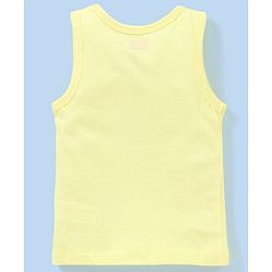 Babyhug 100% Cotton Knit Sleeveless Antibacterial Striped Sando Palm Tree Print Pack of 3 - Purple & Yellow