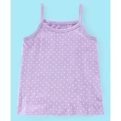 Babyhug 100% Cotton Knit Sleeveless Antibacterial Slips Butterfly & Polka Dot Print Pack of 3 - Pink Purple & White