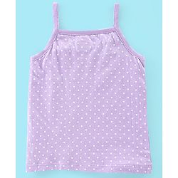 Babyhug 100% Cotton Knit Sleeveless Antibacterial Slips Butterfly & Polka Dot Print Pack of 3 - Pink Purple & White