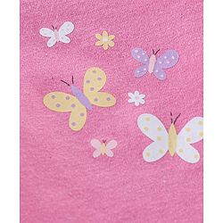Babyhug 100% Cotton Knit Sleeveless Antibacterial Slips Butterfly & Polka Dot Print Pack of 3 - Pink Purple & White
