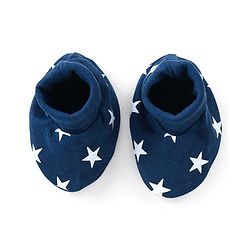Babyhug 100% Cotton Cap Mittens And Booties Star Print Navy Blue -  Diameter 11.5 cm