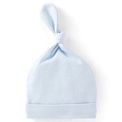 Babyhug 100% Cotton Knit Caps Bear & Star Print Pack of 2 Blue - Cap Diameter 11 cm