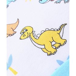 Babyhug 100% Cotton Cap Mittens & Booties Set Dinosaur Print - Blue