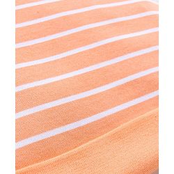Babyhug 100% Cotton Knit Striped Cap Mittens & Booties Set - Orange