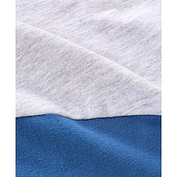 Babyhug Cotton Knit Half Sleeves T-Shirt & Lounge Pants Set Colour Block - Red Blue & White