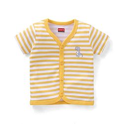 Babyhug 100% Cotton Front Open Dino Print Vests Pack of 3 - White Blue & Yellow
