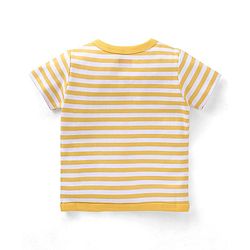 Babyhug 100% Cotton Front Open Dino Print Vests Pack of 3 - White Blue & Yellow