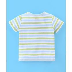 Babyhug 100% Cotton Knit Half Sleeves Front Open Jhablas Stripes & Lion Print Pack of 3 - Multicolour
