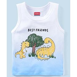 Babyhug 100% Cotton Sleeveless Sando Pack of 3 - Yellow & Blue