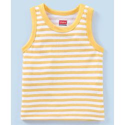 Babyhug 100% Cotton Sleeveless Sando Pack of 3 - Yellow & Blue