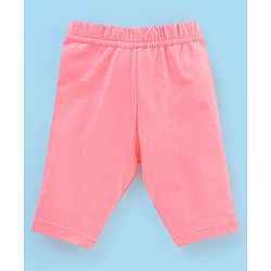 Babyhug Cotton Lycra Three Fourth Length Leggings Polka Dots & Floral Print Pack of 3- Pink & Blue