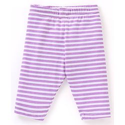 Babyhug Cotton Three Fourth Length Leggings Stripes & Heart Print Pack of 3- Pink & Blue