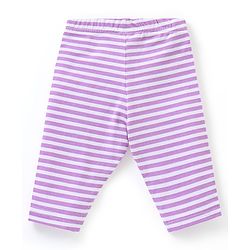 Babyhug Cotton Three Fourth Length Leggings Stripes & Heart Print Pack of 3- Pink & Blue