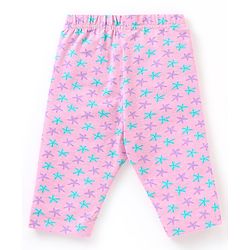 Babyhug Cotton Three Fourth Length Leggings Stripes & Heart Print Pack of 3- Pink & Blue