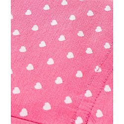 Babyhug Cotton Lycra Three Fourth Length Leggings Stripes & Heart Print Pack of 3- Pink & Blue