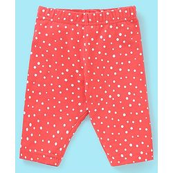 Babyhug Three Fourth Length Lycra Leggings Floral Print Pack of 3 - Red & Blue
