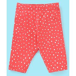 Babyhug Three Fourth Length Lycra Leggings Floral Print Pack of 3 - Red & Blue