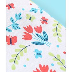 Babyhug Three Fourth Length Lycra Leggings Floral Print Pack of 3 - Red & Blue