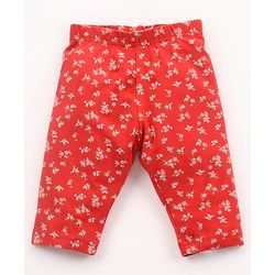 Babyhug Three Fourth Leggings Floral Print Pack of 3 - Pink & Blue