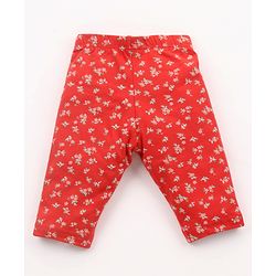 Babyhug Three Fourth Leggings Floral Print Pack of 3 - Pink & Blue