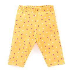Babyhug Cotton Lycra Three Fourth Leggings Dot & Star Print Pack of 3 - Multicolor