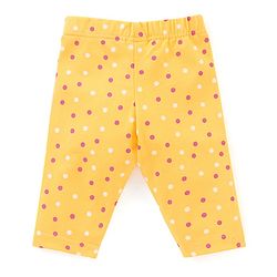Babyhug Cotton Lycra Three Fourth Leggings Dot & Star Print Pack of 3 - Multicolor