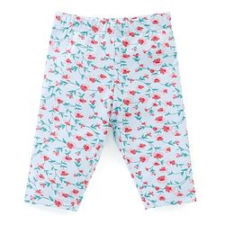 Babyhug Cotton Lycra Three Fourth Leggings Dot & Star Print Pack of 3 - Red  Pink & Light Green