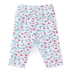 Babyhug Cotton Lycra Three Fourth Leggings Dot & Star Print Pack of 3 - Red  Pink & Light Green