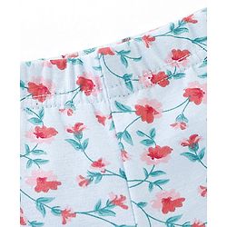 Babyhug Cotton Lycra Three Fourth Leggings Dot & Star Print Pack of 3 - Red  Pink & Light Green
