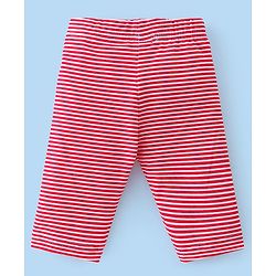 Babyhug Cotton Lycra Three Fourth Length Leggings Floral Print Pack Of 3- Red White & Pink