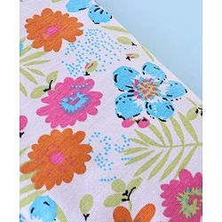 Babyhug Cotton Lycra Three Fourth Length Leggings Floral Print Pack Of 3- Red White & Pink