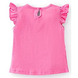 Babyhug 100% Cotton Frill Sleeves Tee With Popcorn & Dot Graphics Pack Of 3- Pink & Peach