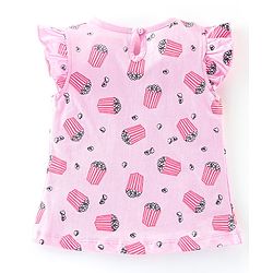 Babyhug 100% Cotton Frill Sleeves Tee With Popcorn & Dot Graphics Pack Of 3- Pink & Peach