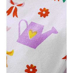 Babyhug Cotton Three Fourth Lycra Leggings Dot & Floral Print Pack Of 3- Pink White & Purple