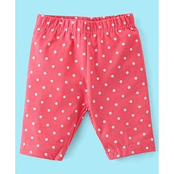 Babyhug Cotton Three Fourth Lycra Leggings Striped & Floral Print Pack Of 3- Yellow White & Pink
