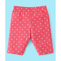 Babyhug Cotton Three Fourth Lycra Leggings Striped & Floral Print Pack Of 3- Yellow White & Pink