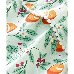 Babyhug 100% Cotton Knit Sleeveless Top with Ruffle Detailing & Fruity Print - Green