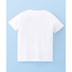 Babyhug 100% Cotton Knit Half Sleeves T-Shirt & Dungaree Set Tent Print - White & Green