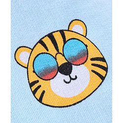 Babyhug 100% Cotton Half Sleeves Tee & Dungaree Set Lion & Text Print- Yellow & Blue