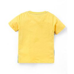 Babyhug 100% Cotton Half Sleeves Basket Ball Text Print T-Shirt & Shorts - Yellow