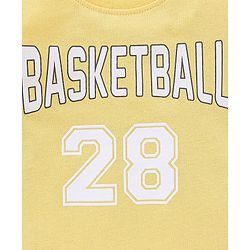 Babyhug 100% Cotton Half Sleeves Basket Ball Text Print T-Shirt & Shorts - Yellow