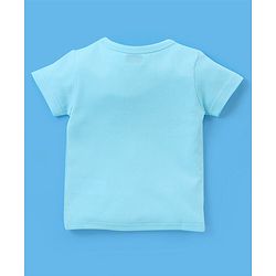 Babyhug 100% Cotton Half Sleeves Vests Stripes & Panda Print Pack of 3 - Turquoise Orange & White