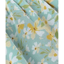 Babyhug 100% Rayon Singlet Sleeves Top With Smocking & Corsage Detailing Floral Print - Mint