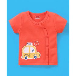 Babyhug 100% Cotton Vests Striped & Cars Print Pack of 3 - Red Grey & White