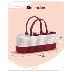 Babyhug Braided Caddy Bag- Maroon White