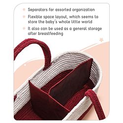 Babyhug Braided Caddy Bag- Maroon White